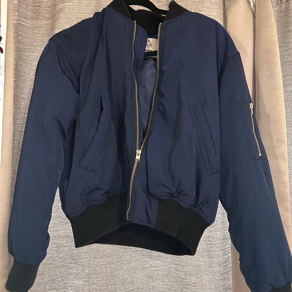 UNIF x Urban Outfitters Navy Bomber Jacket